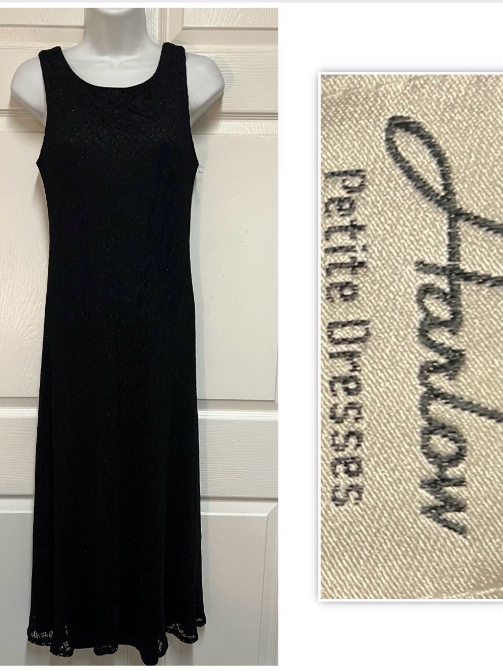 Harlow Petite Black Lace Overlay Dress